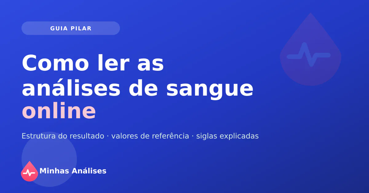 Resultado das análises de sangue com valores do hemograma destacados e lupa, símbolo da leitura das análises de sangue online