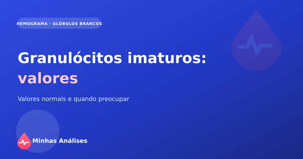 Glóbulos brancos ao microscópio com granulócitos imaturos assinalados no resultado do hemograma